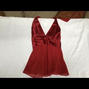 BCBG silk halter women’s size small. Deep red